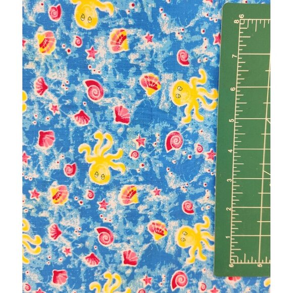 Ocean Octopus Sea Life Cotton Fabric  With Coordinating Border Fabric over 4 yd - Picture 7 of 10